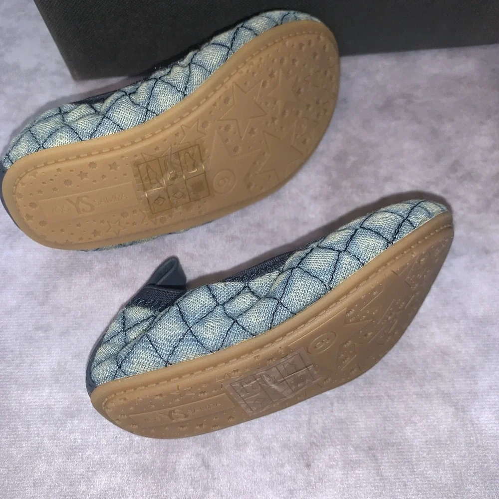 Yosi Samra Little Girl Shoes Size 6C Ballet Flats Denim Sammie Slip On Run Small